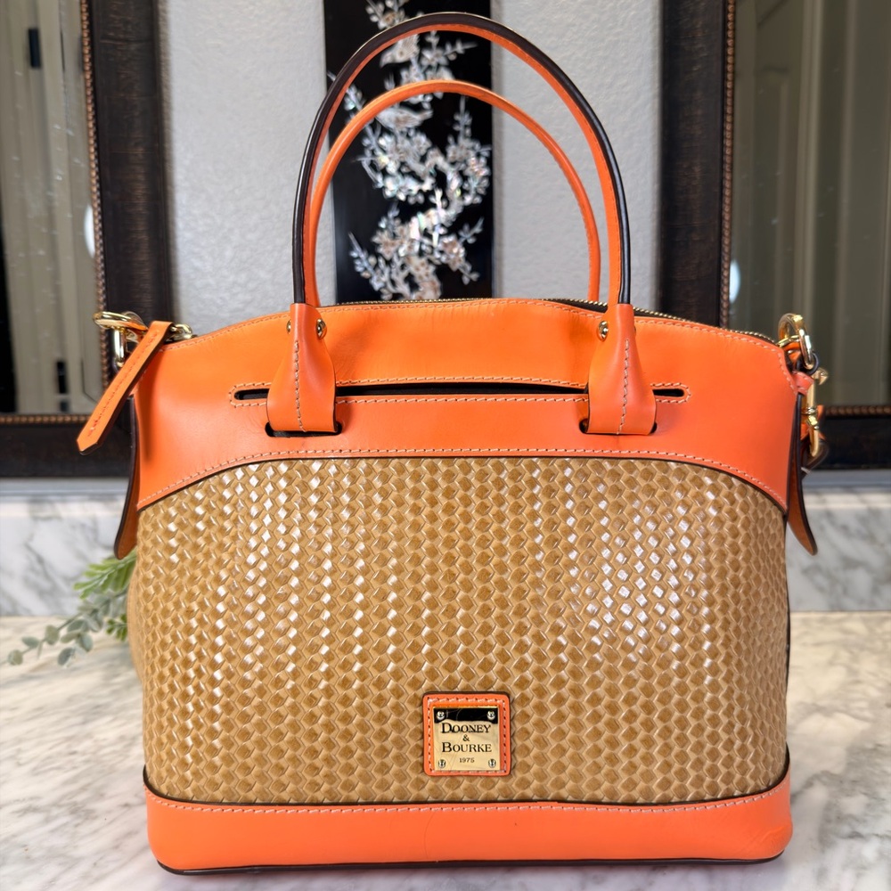 Dooney & Bourke Orange and Brown Satchel NWOT